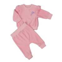 H13514: Baby Girls Velour 2 Piece Outfit (0-9 Months)